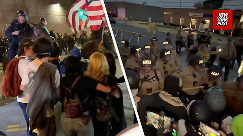 Protesters Clash With Police in Chicago and Los Angeles Amid ICE and "No Kings" Demonstrations