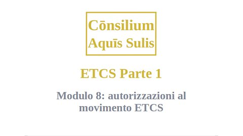 ETCS Part 1 Module 8 (Italiano)