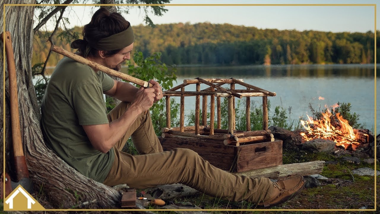 EP 6: Building a Table from a Single Dead Tree and Cabin Model Design // Cabin Build: EP06