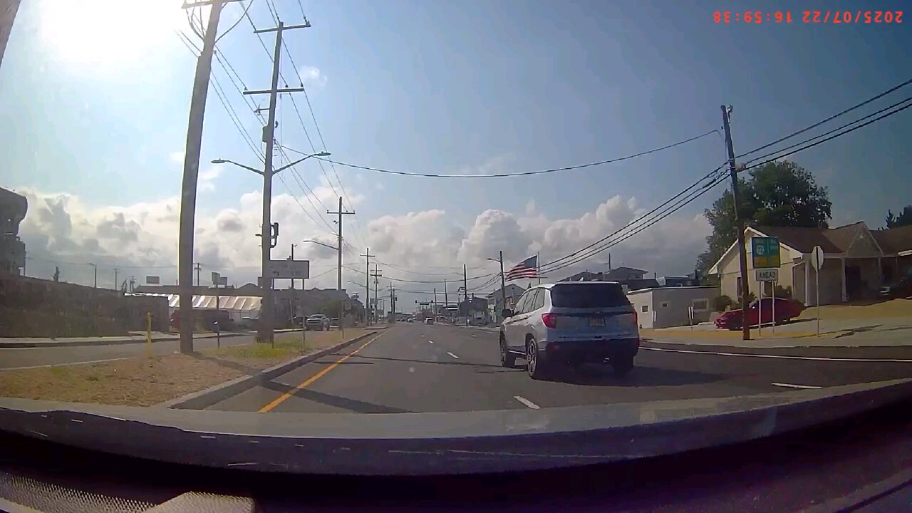 Driving off Long Beach Island