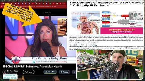 Jane Ruby lying about covid murder protocols (Schara vs Ascension) OXYGEN ➡️ ARDS , justifying Vent