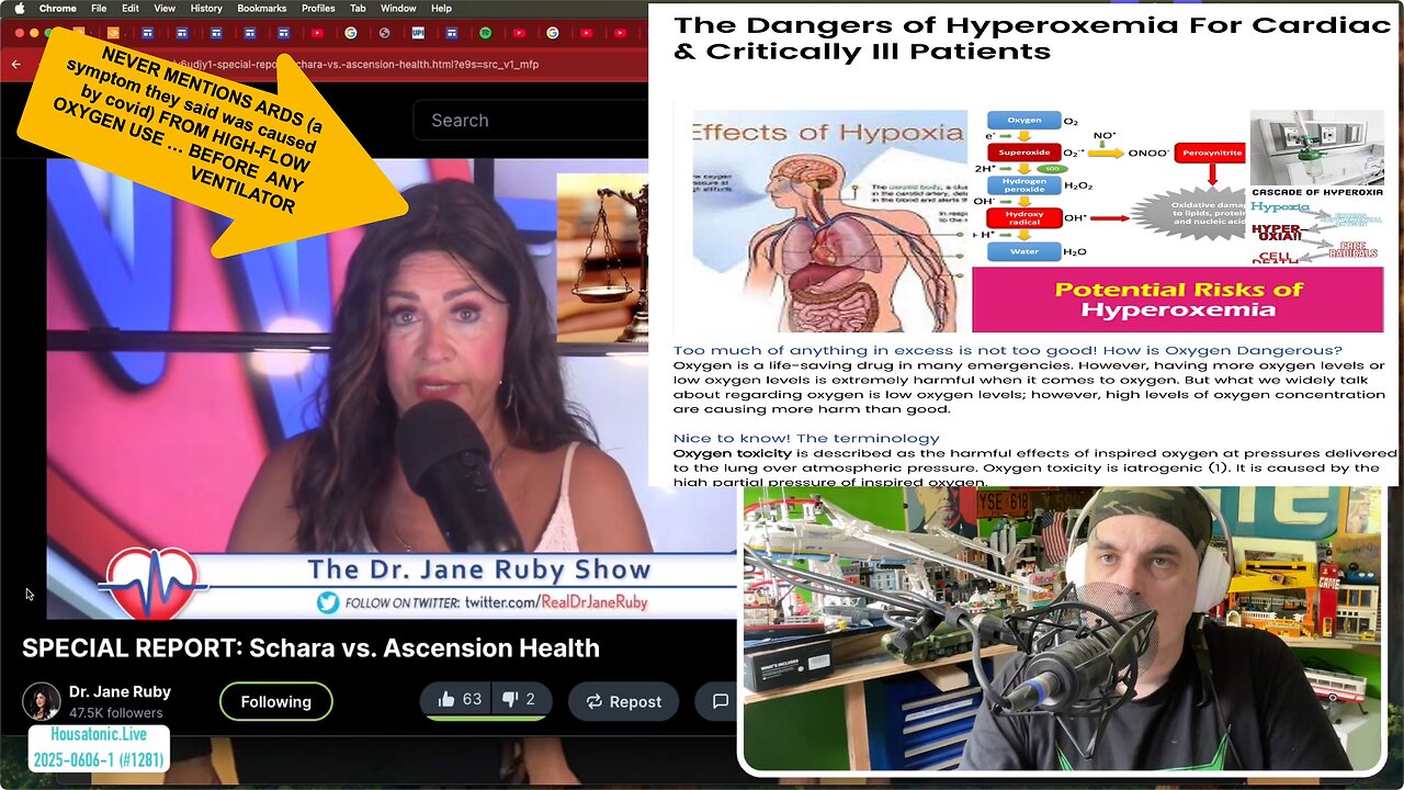 Jane Ruby lying about covid murder protocols (Schara vs Ascension) OXYGEN ➡️ ARDS , justifying Vent