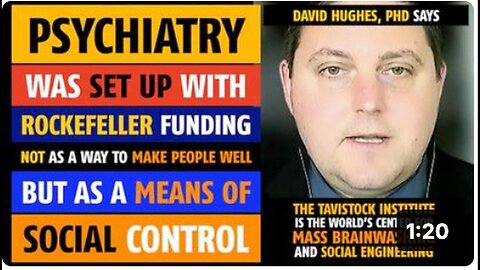 "Rockefeller Funding Linked to Psychiatry's Establishment as Social Control, Claims David A. Hughes"