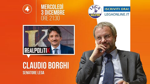 🔴 Sen. Claudio Borghi ospite nella trasmissione "Realpolitik" su Rete4 (03.12.2025)