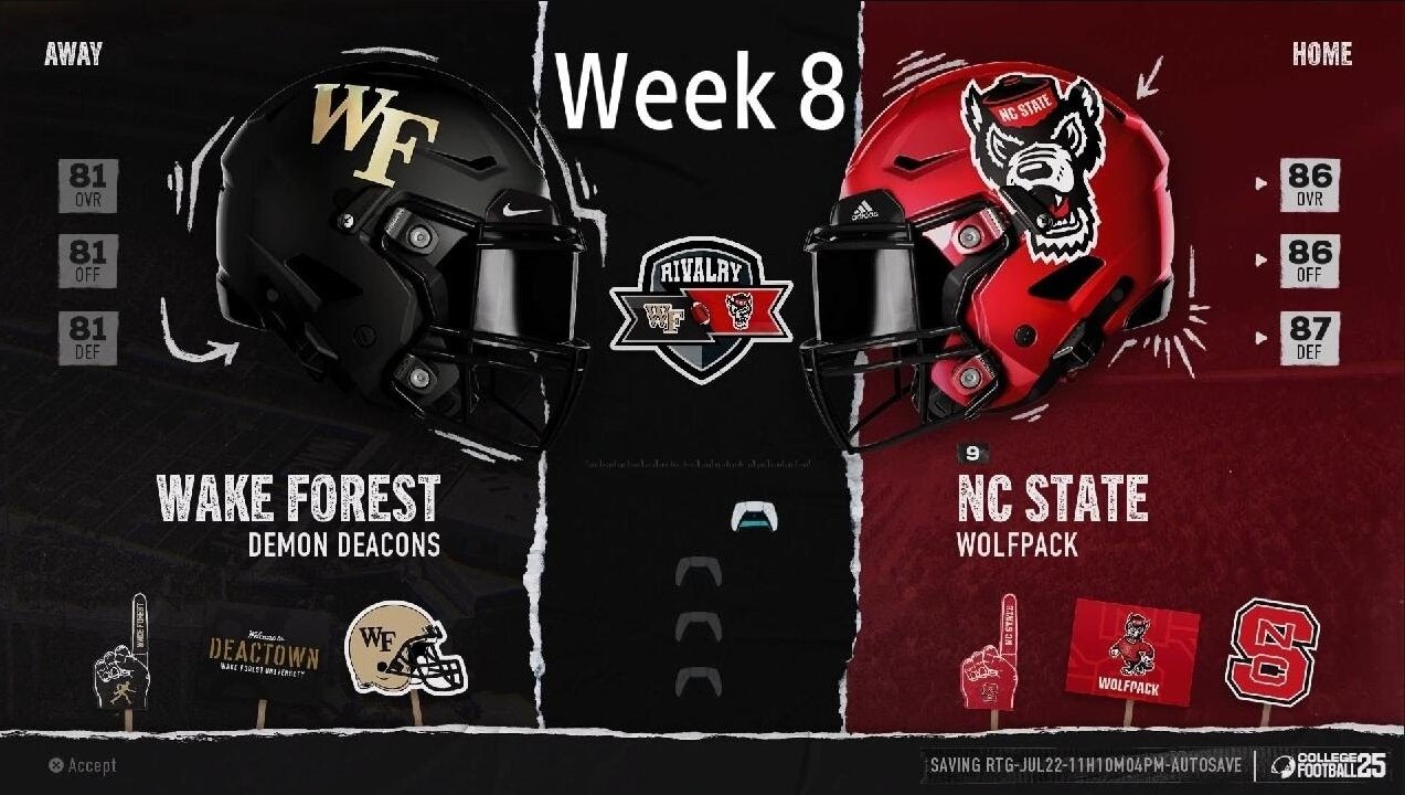 College Football 25: RTG: C. Dolin JR Year Week 8