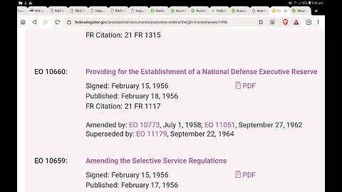 President Eisenhower Executive Order 10660