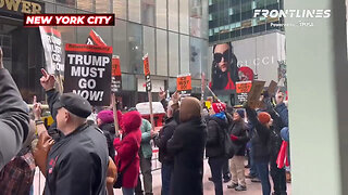 TDS Losers Spent Presidents' Day Flipping Off Trump Tower In NYC… As Trump Is 1,000 Miles Away In FL