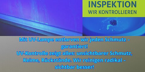 UV-Inspektion entlarvt unsichtbaren Schmutz – echte Hygiene mit VIP CLEANING SWISS
