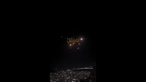 Haifa un der bombardment - Missiles as seen from Nablus