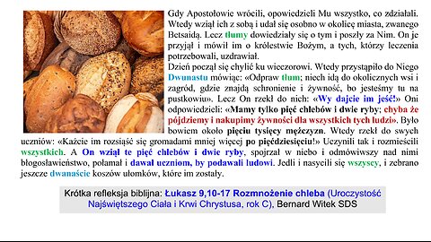Łukasz 9,10-17 Rozmnożenie chleba