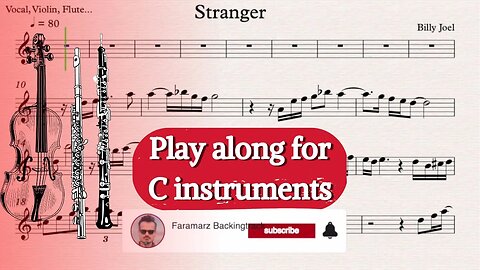 Stranger - Billy Joel | Play along for C instruments