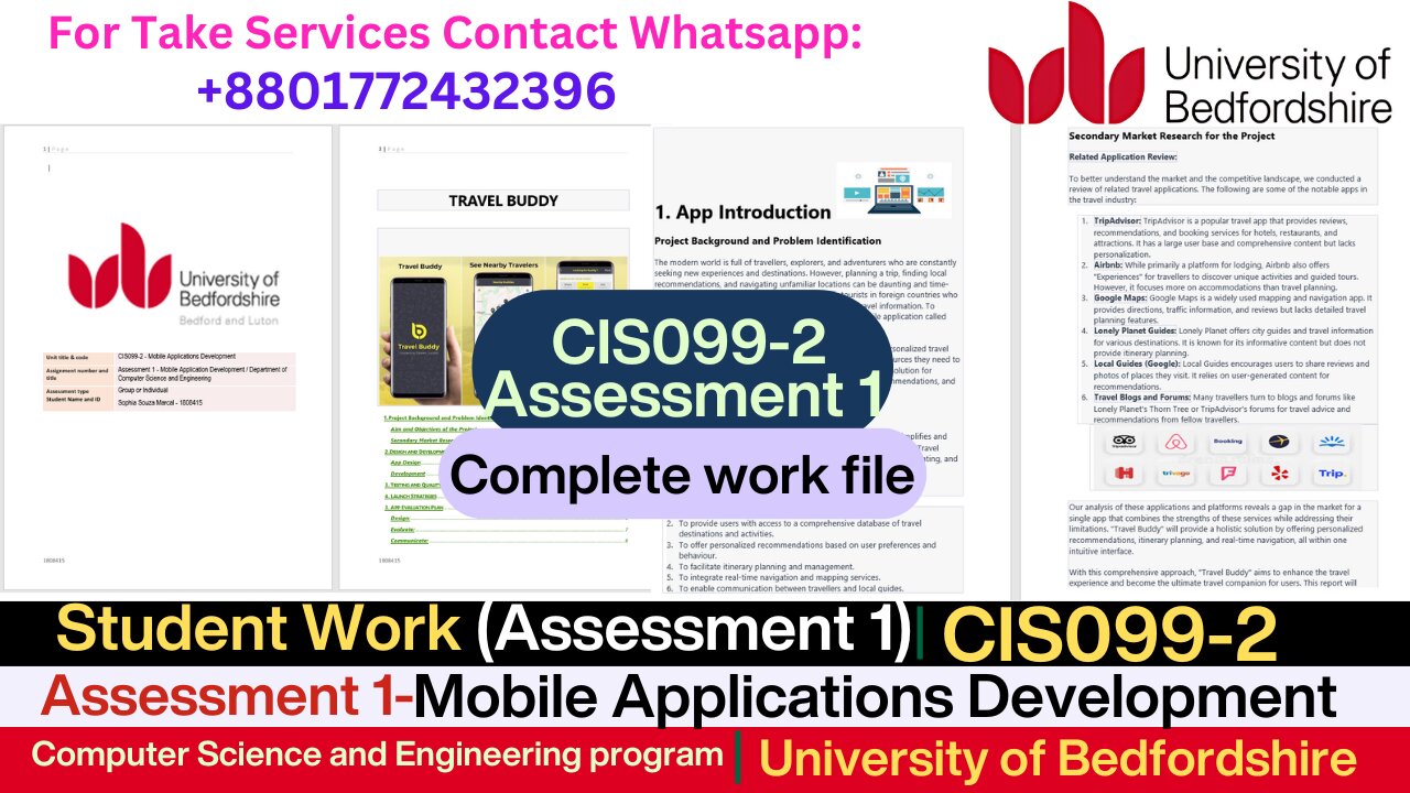 Student Work(Assessment)CIS099-2 Assessment 1 (Mobile App)Travel Buddy - Smart Trip Planner App