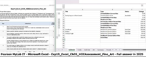 Exp19_Excel_Ch05_HOEAssessment_Fine_Art Microsoft Excel Pearson MyLab IT Assessment Fine Art (2025)