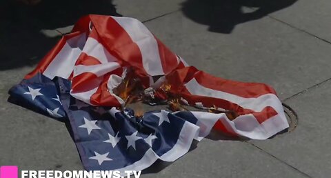 Anti-America Scumbags Burn the American Flag in NYC