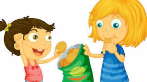 How a toddler shares their food