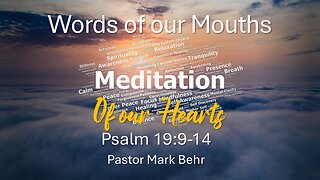 “Words of Our Mouths; Meditation of our Hearts" by Pastor Mark Behr