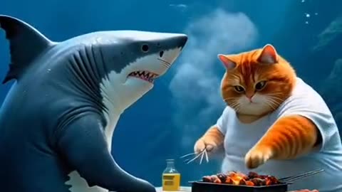 cat and shark