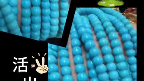 250320-9 The natural raw ore turquoise round bead string