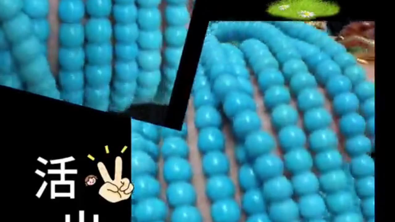 250320-9 The natural raw ore turquoise round bead string