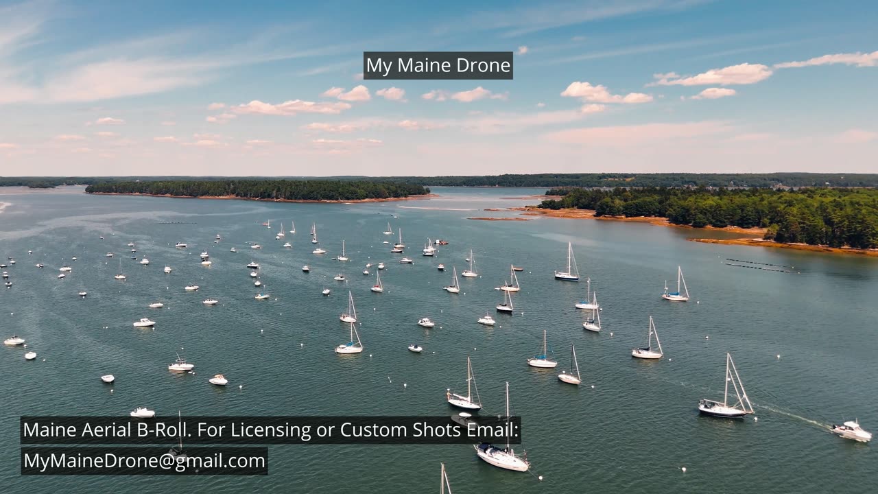 Maine B-Roll (No Sound): Boating out at Mere Point in Brunswick Maine Video 2