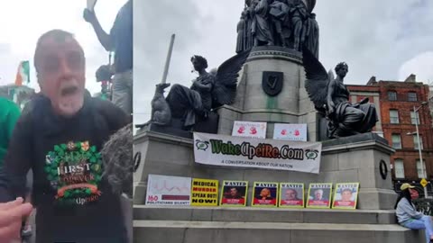 WakeUpéiRe hold and inform the middle ground at Information Drop at National rally in Dublin City