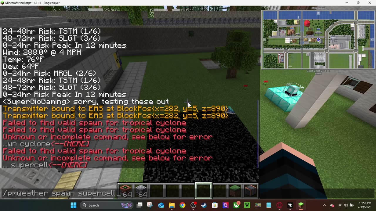 [Full Gameplay #204 -2025] Minecraft Mods: #ProtomanlyWeatherMod Hurricane Update