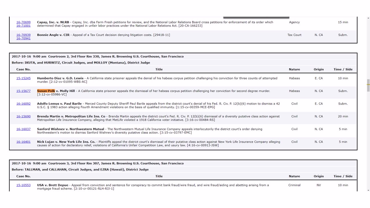 Case No. 15-15677: habeas “scheduled” for oral argument at the Ninth Circuit Court of Appeals.