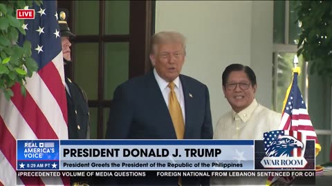 TRUMP GREETS PRESIDENT OF PHILIPPINES