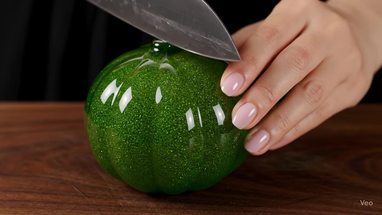 Glass kabosu slices ASMR satisfying video
