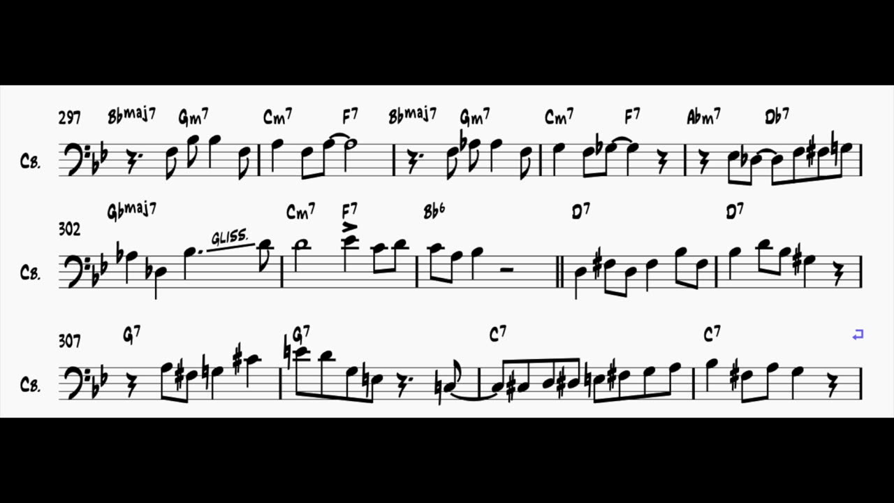 Scott LaFaro bass solo transcription: Crazeology (Little Benny)