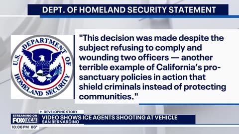 ICE agent shoots at car in San Bernardino