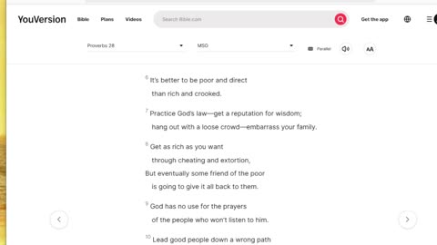 Proverbs 28 MSG KJV comparison