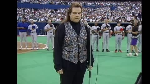 Meatloaf sings the national anthem.