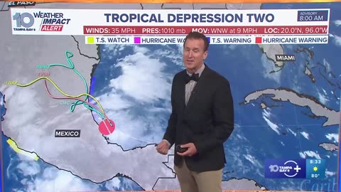 Tracking the tropics: Watching for possible development near Florida, Tropical Depression Two moves