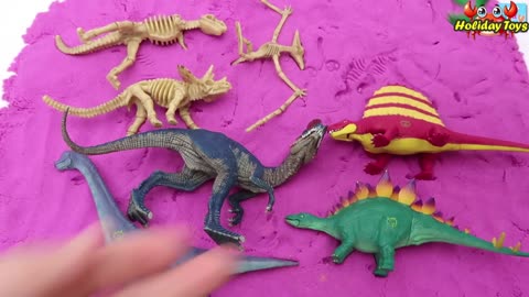 Digging the Ground to Find Scattered Dinosaur Skulls