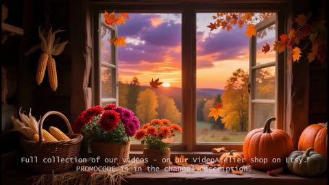 Relaxing Autumn Ambience | Harvest Decor | Study, Work, Chill | Calming Sounds and Visuals