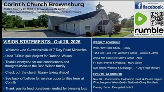 Corinth 10-26-2025: Joe Gutweinshultz of 7 Day Pearl Ministries