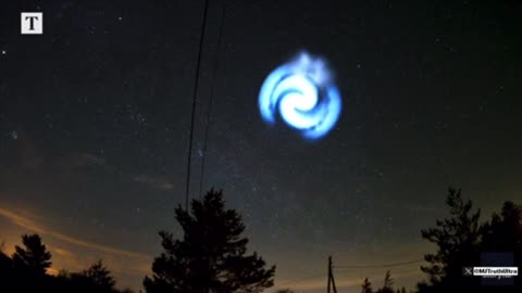 A glowing spiral appeared in the night sky over Europe - They say from Falcon 9 Launch in Florida