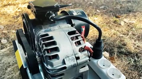 How to make a FREE ENERGY generator with CAR ALTERNATOR and a MOTOR