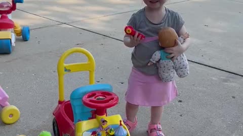 Grandpa Asks Granddaughter How She Plays With Her Doll