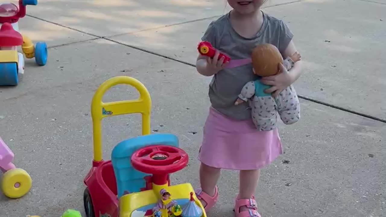 Grandpa Asks Granddaughter How She Plays With Her Doll