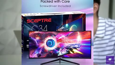 Sceptre 34-Inch Curved Ultrawide WQHD Monitor 3440 x 1440 R1500 up to 165Hz Disp