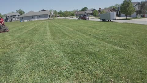 Sharpening blades and mowing lawns!