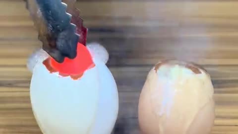 Red Hot metal Ball Vs Desi egg and common egg