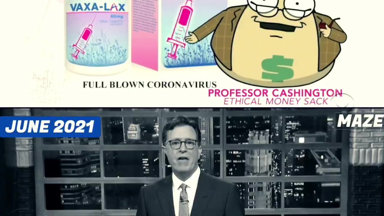 Watch Stephen Colbert flip from Pharma Skeptic to Pharma Shill in 11 months