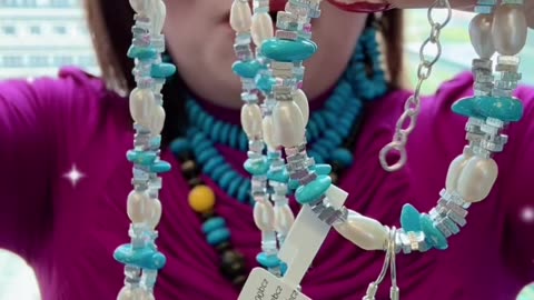 20250702-7 Natural Turquoise & Pearl Set: Wear the Stars and Sea