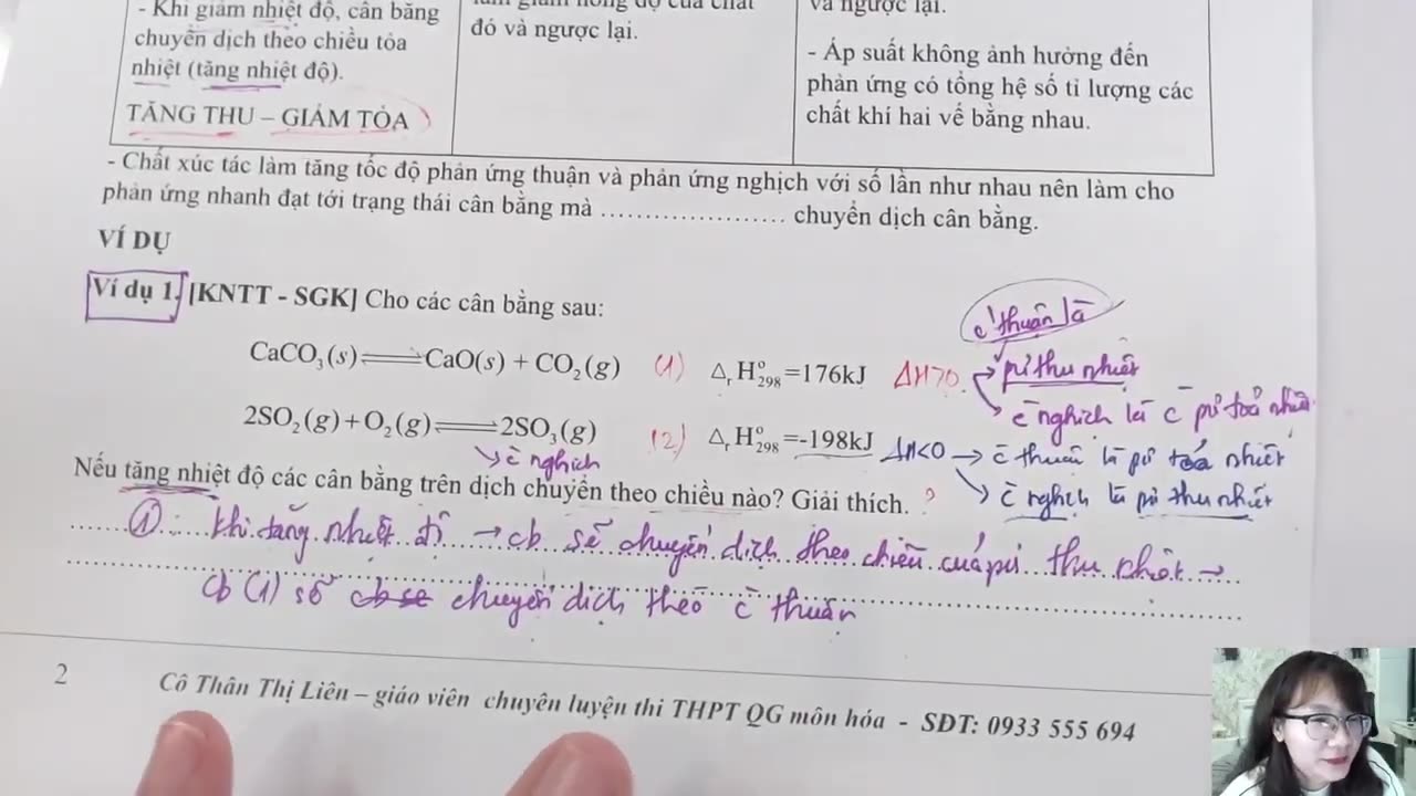 ÔN KIẾN THỨC 11 : LÝ THUYẾT CHUYỂN DỊCH CÂN BẰNG