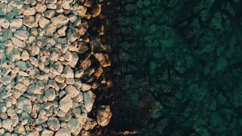 Stunning Aerial View of Rocky Beach Coastline