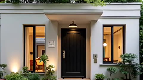 Elegant Modern Entryway Surrounded by Nature