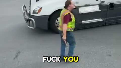 Truck driver instructor threatens another driver with a knife